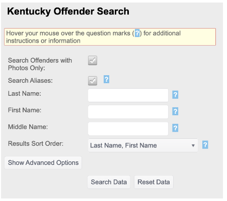 Kentucky Offender Search